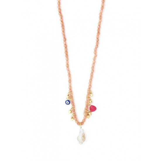 Freshwater Pearl Pendant & Charms Beaded Necklace