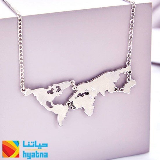 World Map Necklace