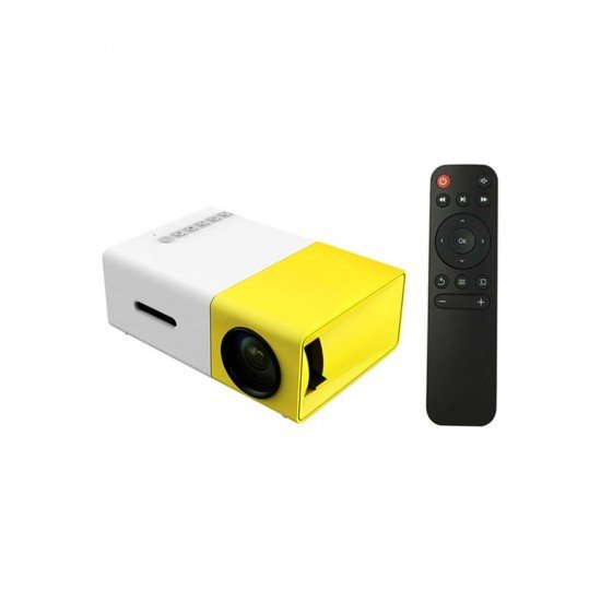 Docooler YG300 LED Projector 400 Lumens With USB/HD/AV/TF Card Slot/Mini Pocket Remote Controller For Smartphone/Laptop White/Yellow