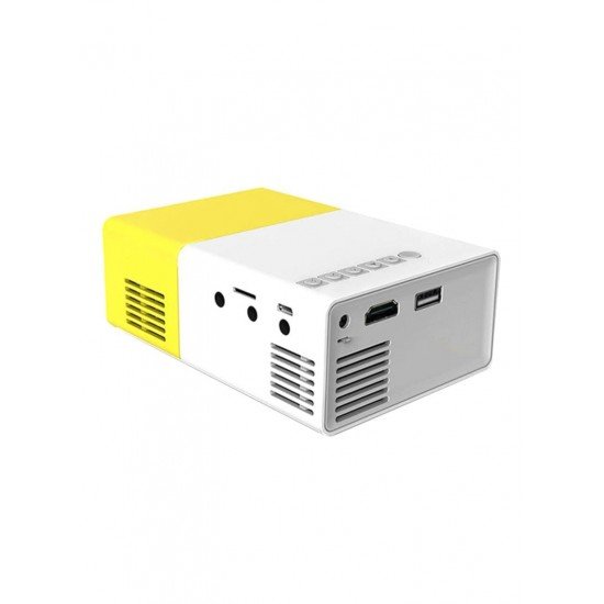 Docooler YG300 LED Projector 400 Lumens With USB/HD/AV/TF Card Slot/Mini Pocket Remote Controller For Smartphone/Laptop White/Yellow